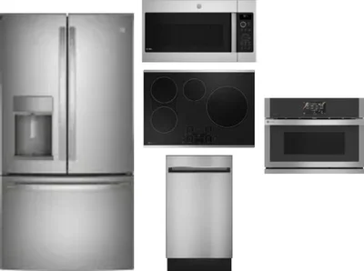 5 Piece Package Includes Refrigerator, Cooktop, Wall Oven, Microwave And Dishwasher